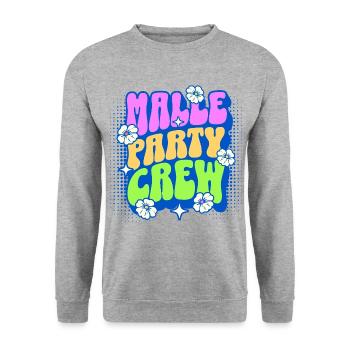Malle Party Crew - Unisex Pullover - Weißgrau meliert - Vorne - Alina (178cm) & Michal (187cm)