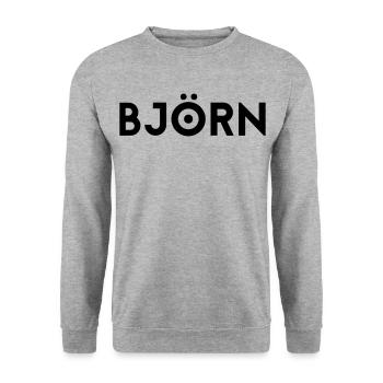 Prénom Björn - Sweat-shirt Unisexe - gris chiné - Devant - Alina (178cm) & Michal (187cm)