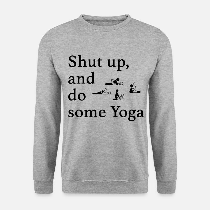 Yoga und Liebe - Unisex Pullover - Weißgrau meliert