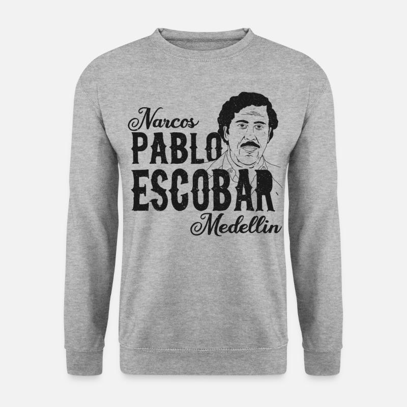 Pablo Escbar-Narcos - Unisex Pullover - Weißgrau meliert