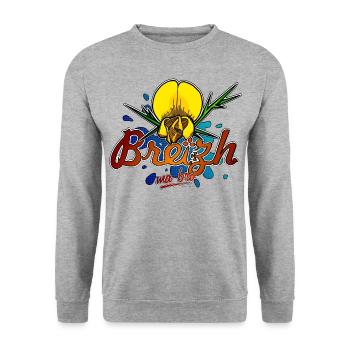 Ajonc de Bretagne - Sweat-shirt Unisexe - gris chiné - Devant - Alina (178cm) & Michal (187cm)