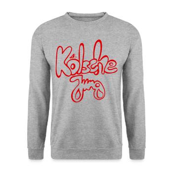 Kölner Kölsche Jung Mundart - Unisex Pullover - Weißgrau meliert - Vorne - Alina (178cm) & Michal (187cm)
