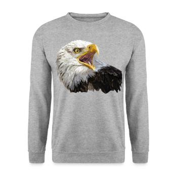 bald eagle - Unisex Sweatshirt - salt & pepper - Front - Alina (178cm) & Michal (187cm)