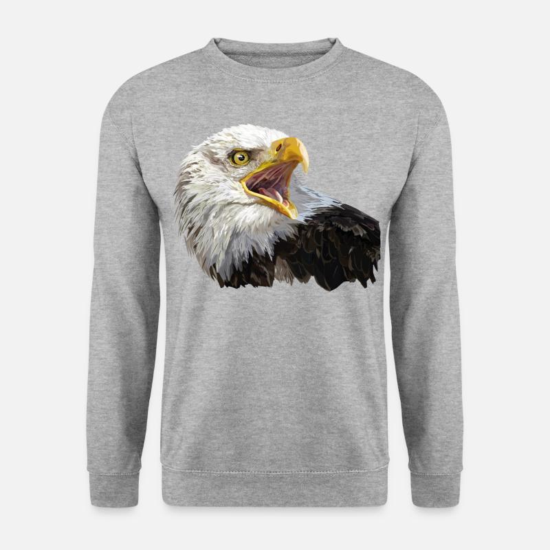 Weißkopfseeadler - Unisex Pullover - Weißgrau meliert