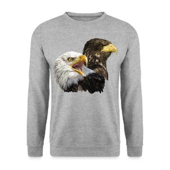 American and European Pigargo - Unisex Sweatshirt - salt & pepper - Front - Alina (178cm) & Michal (187cm)