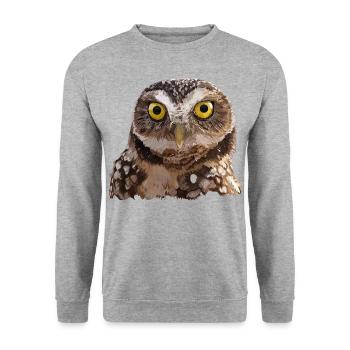 Burrowing Owl - Unisex Sweatshirt - salt & pepper - Front - Alina (178cm) & Michal (187cm)