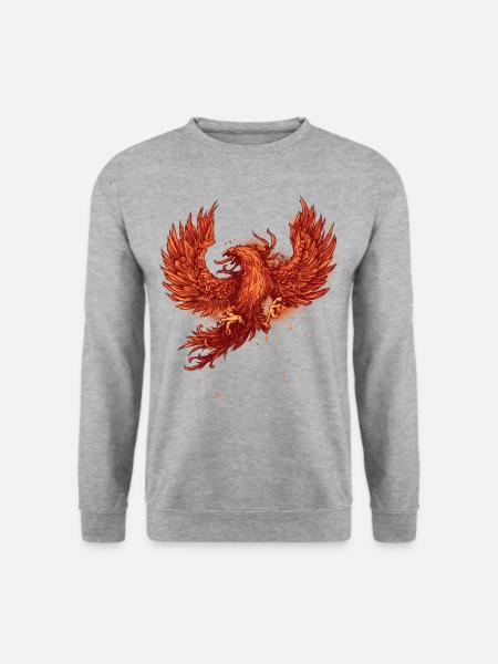 Phoenix Phönix - Unisex Pullover - Weißgrau meliert