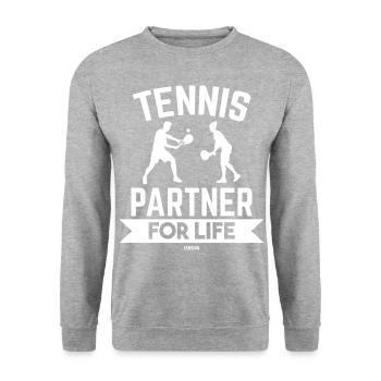 tennis - Sweat-shirt Unisexe - gris chiné - Devant - Alina (178cm) & Michal (187cm)