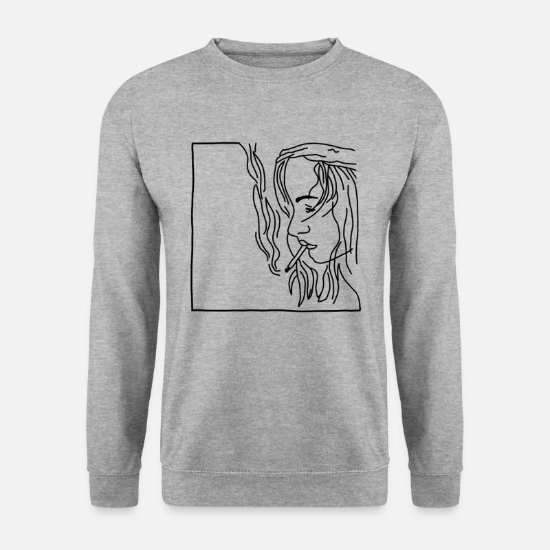 Smoke Rauchen Zigarette - Unisex Pullover - Weißgrau meliert