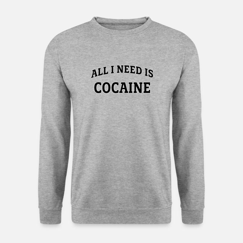 All I need is cocaine - Unisex Pullover - Weißgrau meliert