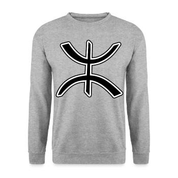Amazigh Berbère - Sweat-shirt Unisexe - gris chiné - Devant - Alina (178cm) & Michal (187cm)