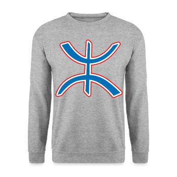 Berbère Amazigh - Sweat-shirt Unisexe - gris chiné - Devant - Alina (178cm) & Michal (187cm)
