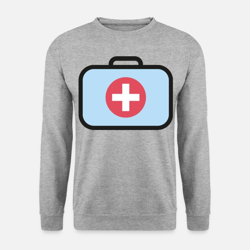 Arzt Medizin Koffer - Unisex Pullover - Weißgrau meliert