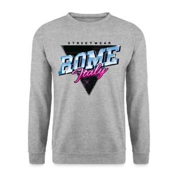 Rome Rome Italie Ville Skyline Vintage Rétro - Sweat-shirt Unisexe - gris chiné - Devant - Alina (178cm) & Michal (187cm)