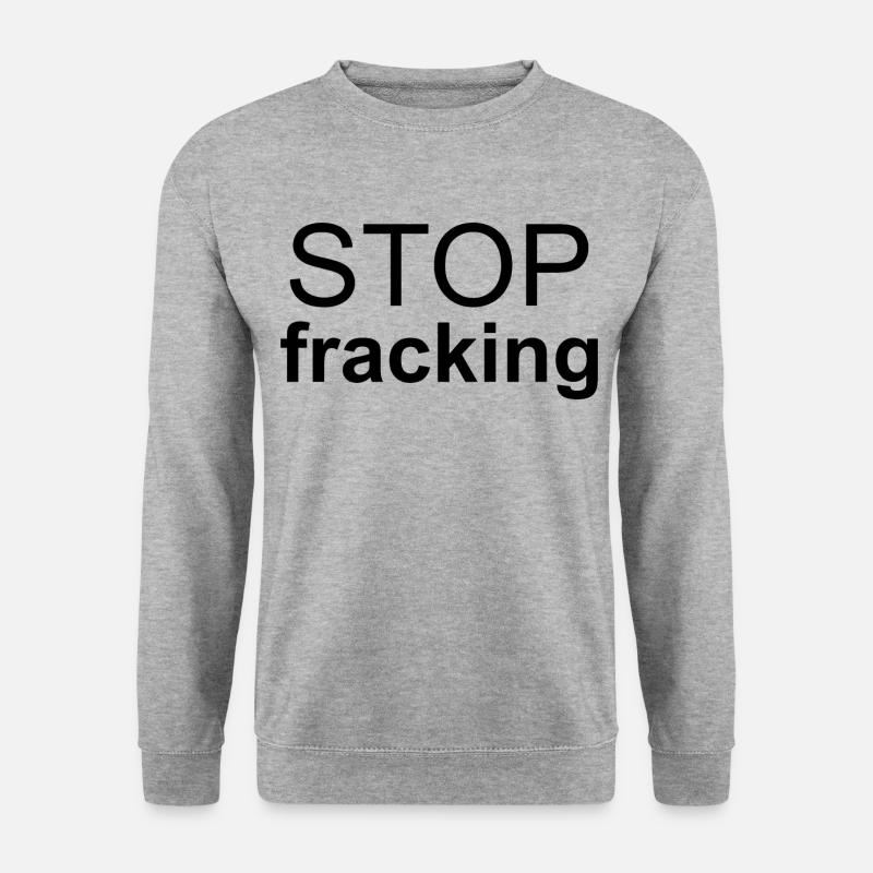 Stopp Fracking - Unisex Pullover - Weißgrau meliert