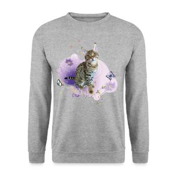 Tabby - Unisex Sweatshirt - salt & pepper - Front - Alina (178cm) & Michal (187cm)