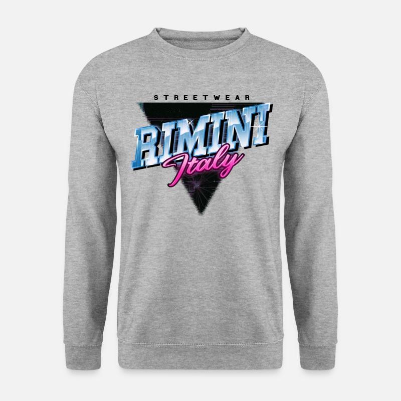 Rimini Italien Stadt Skyline Vintage Retro Urlaub - Unisex Pullover - Weißgrau meliert