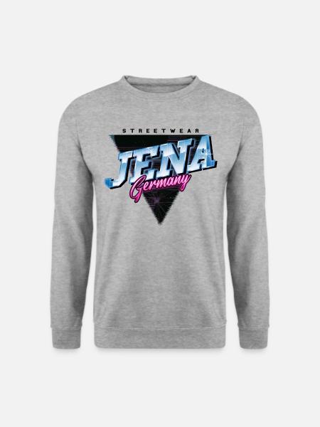 Jena Deutschland Stadt Skyline Vintage Retro - Unisex Pullover - Weißgrau meliert