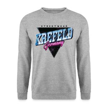 Krefeld Allemagne City Skyline Vintage Rétro - Sweat-shirt Unisexe - gris chiné - Devant - Alina (178cm) & Michal (187cm)