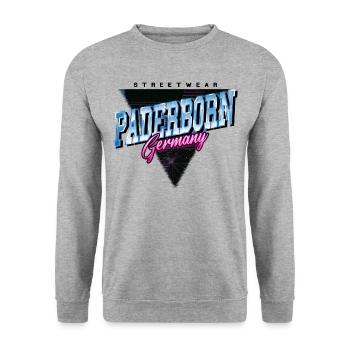 Paderborn Allemagne City Skyline Vintage Rétro - Sweat-shirt Unisexe - gris chiné - Devant - Alina (178cm) & Michal (187cm)