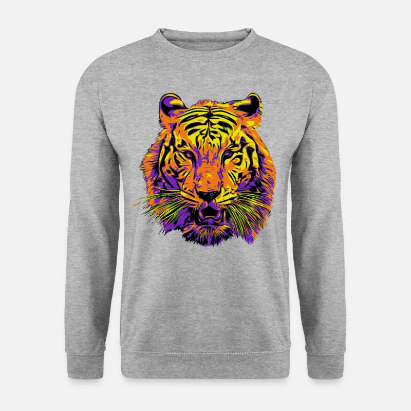 Tiger - Unisex Pullover - Weißgrau meliert