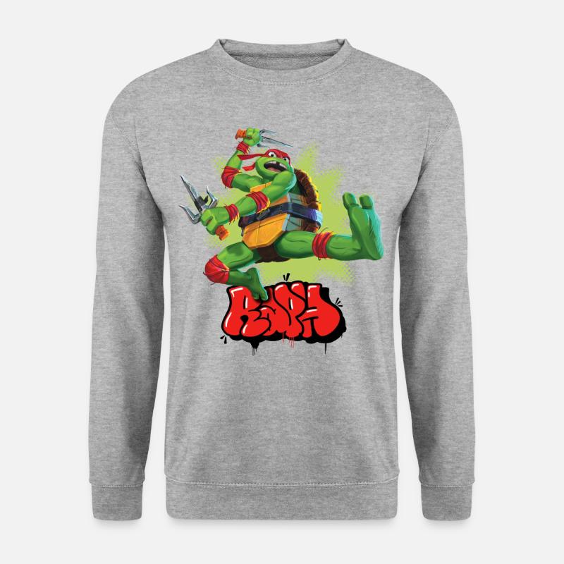 TMNT Mutant Mayhem Mit Turtle Raph - Unisex Pullover - Weißgrau meliert