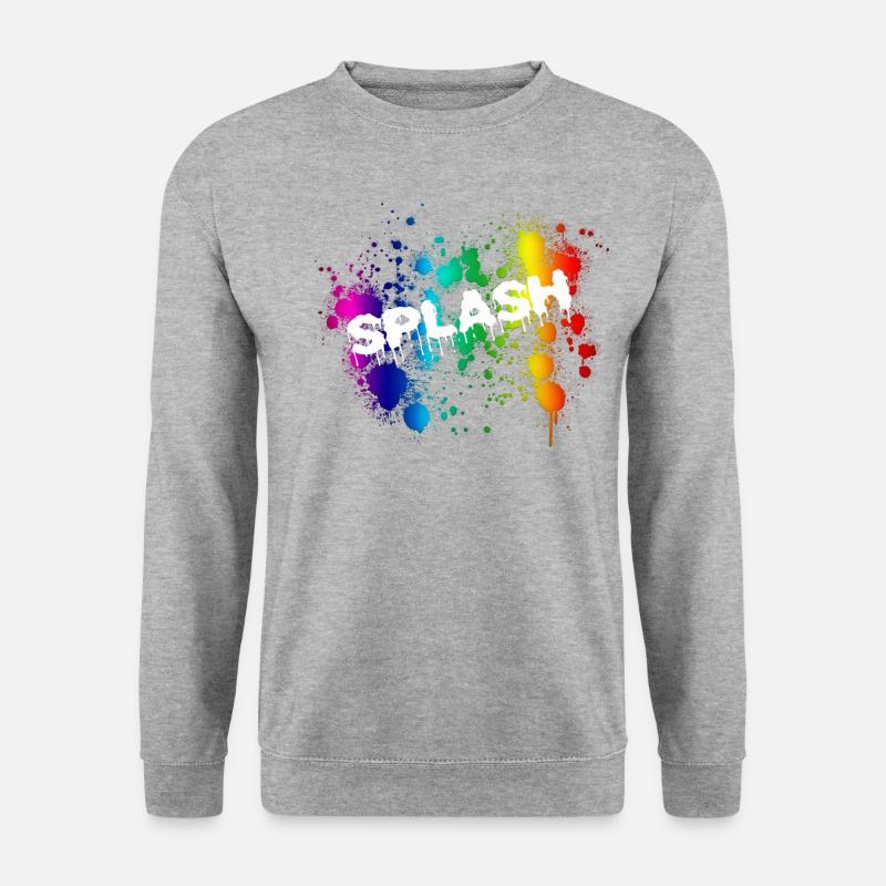 Bespritzen - Unisex Pullover - Weißgrau meliert