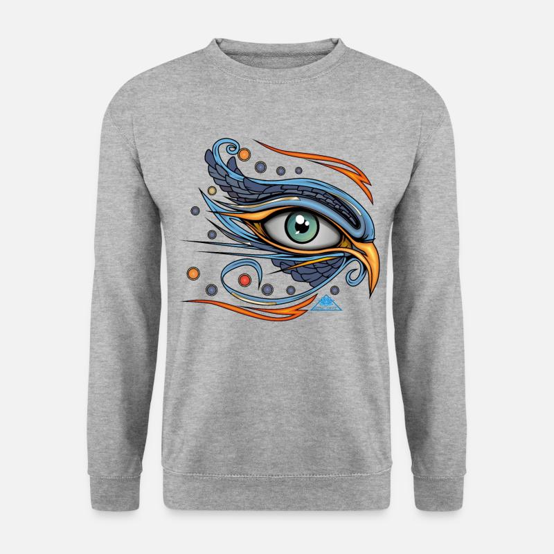 Horus øje symbol - Unisex sweater - hvidgrå meleret
