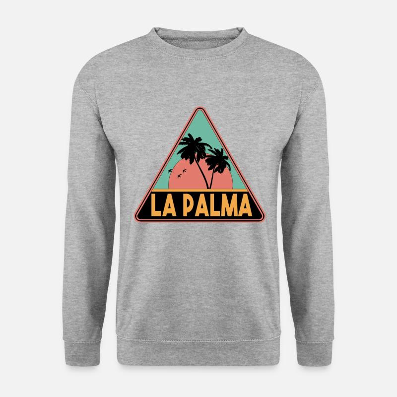 Dreieck Palmen La Palma - Unisex Pullover - Weißgrau meliert