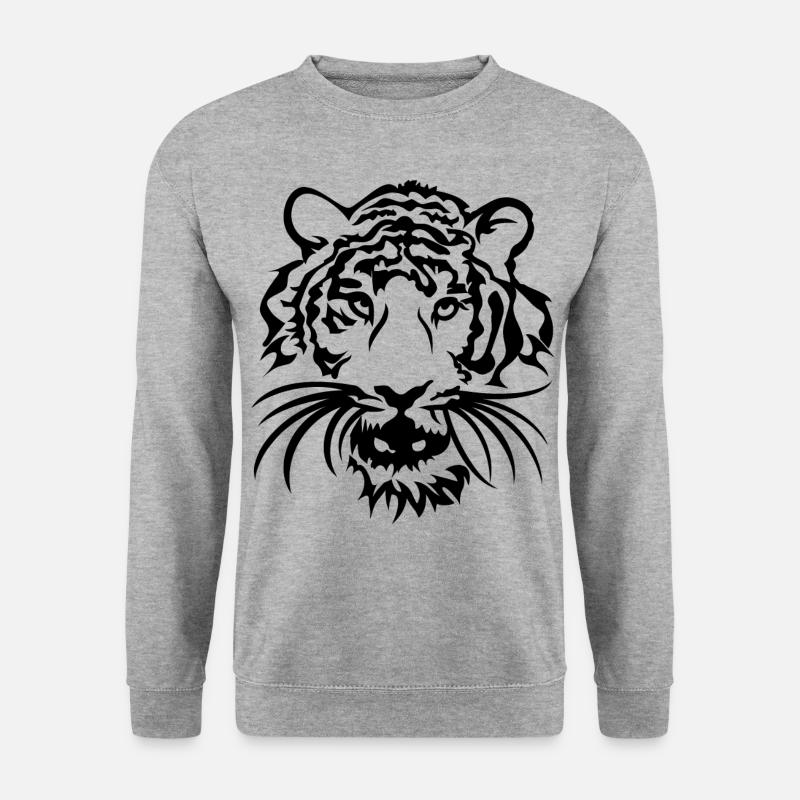 Tiger Tribal - Unisex Pullover - Weißgrau meliert