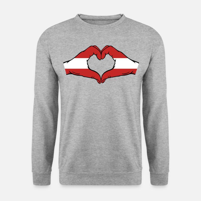Austria Flag Hands Heart Shape - Unisex Sweatshirt - salt & pepper