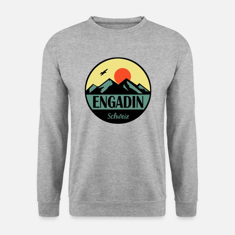 Engadin - Unisex Pullover - Weißgrau meliert