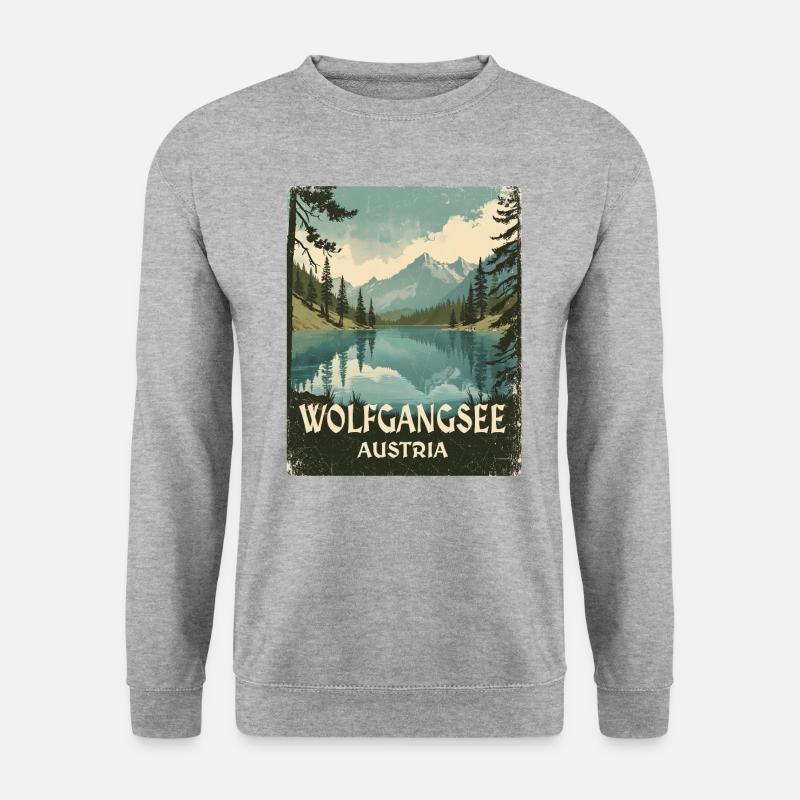 Wolfgangsee - Unisex Pullover - Weißgrau meliert