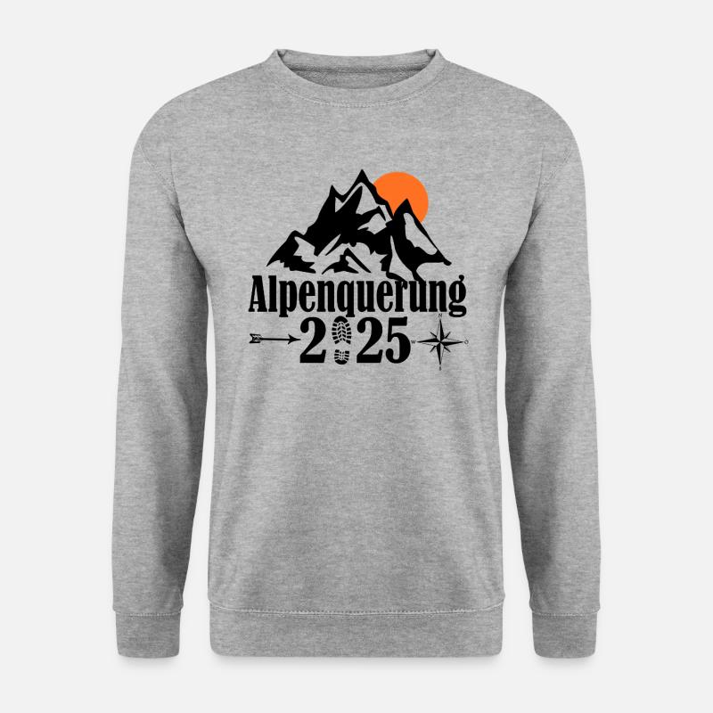 alpenquerung 2025 - Unisex Pullover - Weißgrau meliert