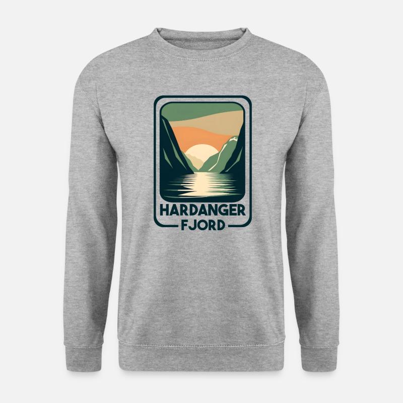 Hardanger Fjord - Unisex Pullover - Weißgrau meliert