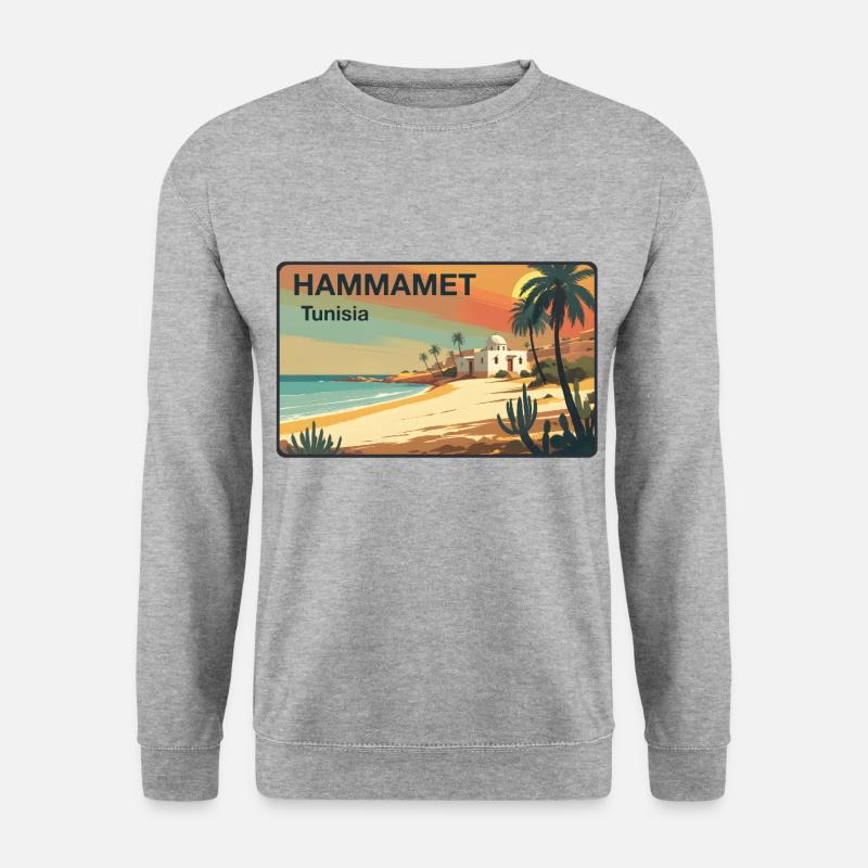 Hammamet - Unisex Pullover - Weißgrau meliert