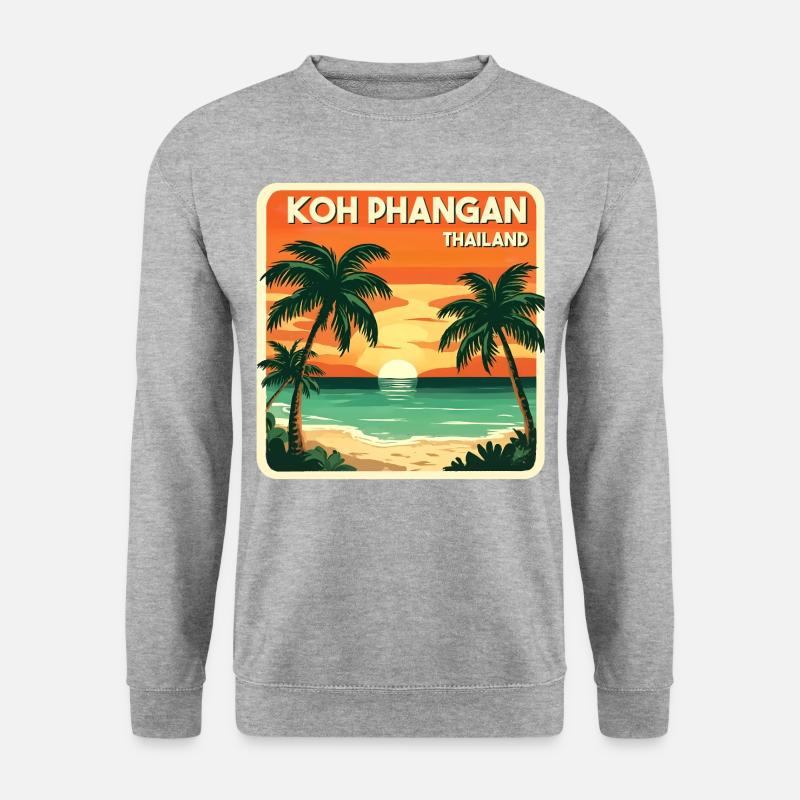 Koh Phangan Thailand - Unisex Pullover - Weißgrau meliert