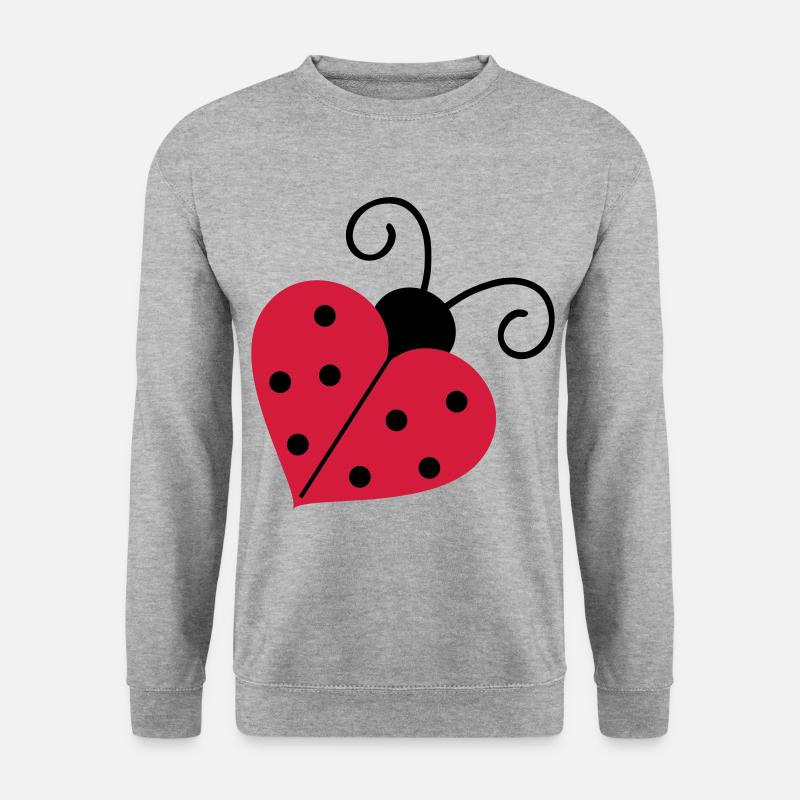 Marienkäfer Herz - Unisex Pullover - Weißgrau meliert
