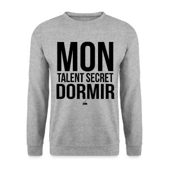 SECRET TALENT - Unisex Sweatshirt - salt & pepper - Front - Alina (178cm) & Michal (187cm)
