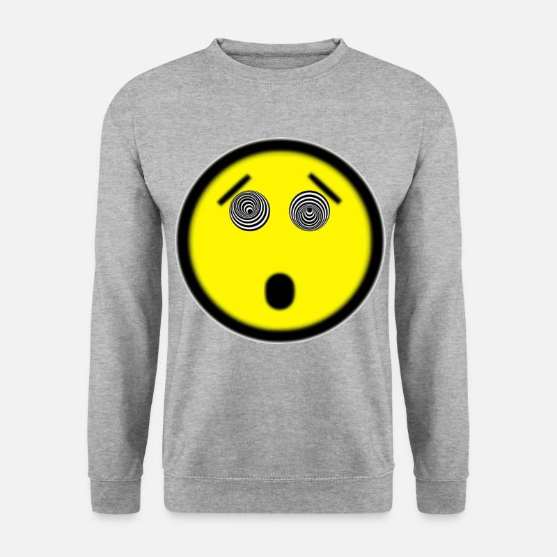 hypno smiley yellow - Unisex Pullover - Weißgrau meliert