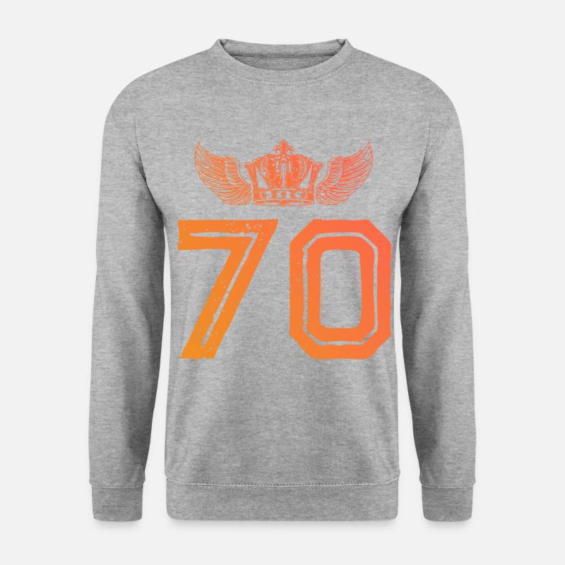 70 Number crown - Unisex Sweatshirt - salt & pepper