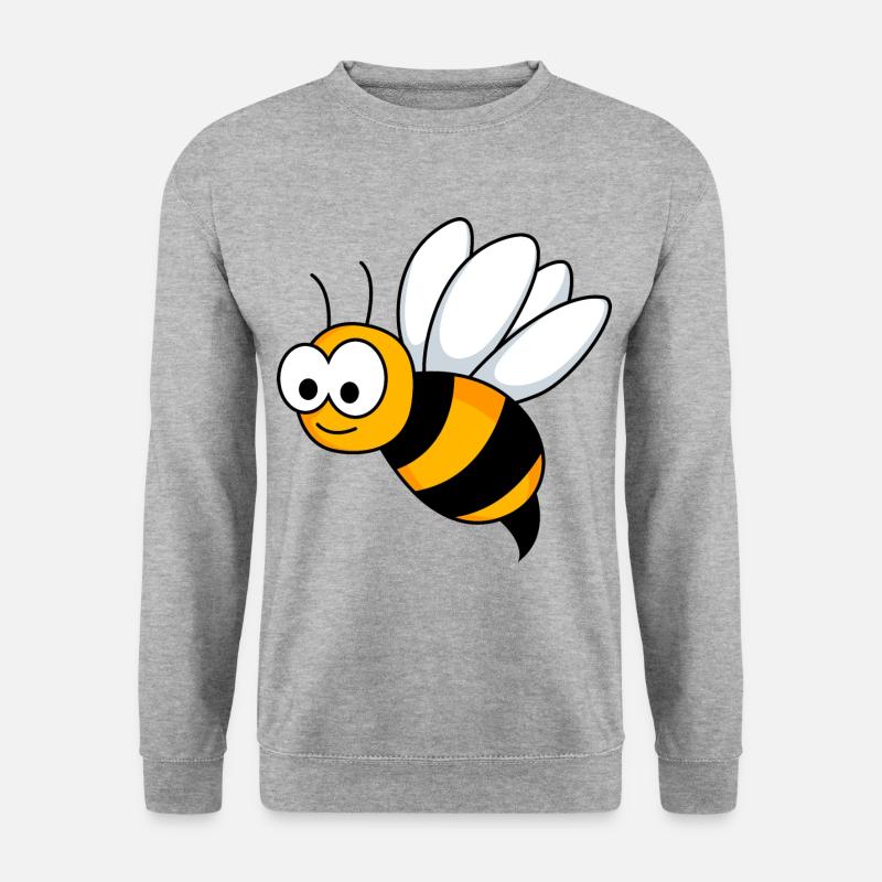 Honigbiene Comic Tier - Unisex Pullover - Weißgrau meliert