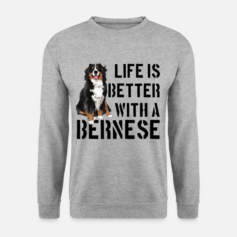 Berner Sennenhund - Unisex Pullover - Weißgrau meliert