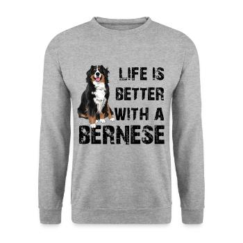 Bouvier bernois - Sweat-shirt Unisexe - gris chiné - Devant - Alina (178cm) & Michal (187cm)