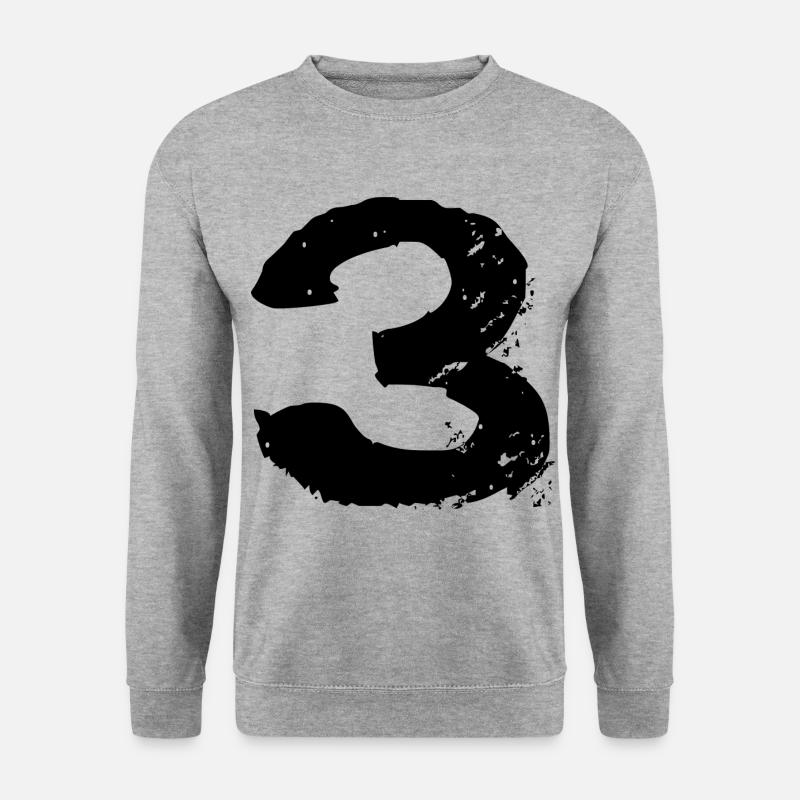 3 Number jersey - Unisex Sweatshirt - salt & pepper