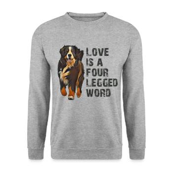 Berner Sennenhund - Unisex Pullover - Weißgrau meliert - Vorne - Alina (178cm) & Michal (187cm)