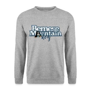 Berner Sennenhund - Unisex Pullover - Weißgrau meliert - Vorne - Alina (178cm) & Michal (187cm)