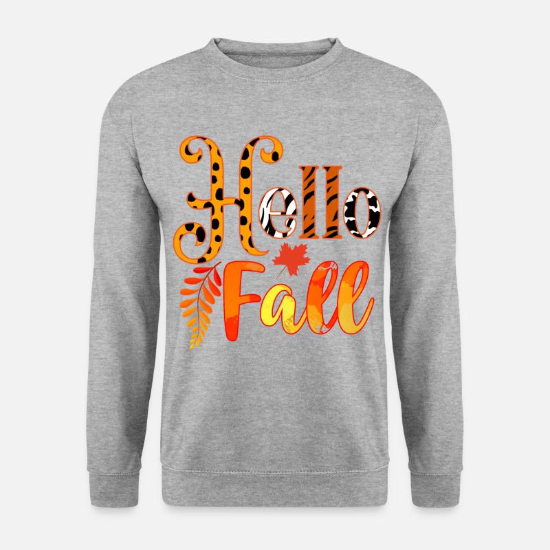 Herbst Hello Fall - Unisex Pullover - Weißgrau meliert