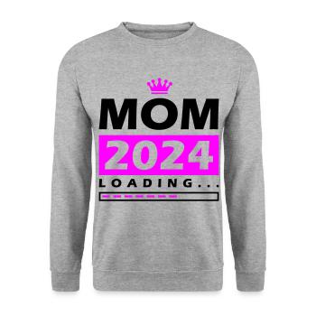 Mama 2024 Loading Mom - Unisex Sweatshirt - salt & pepper - Front - Alina (178cm) & Michal (187cm)