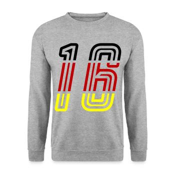 16 Symbole numérique Allemagne - Sweat-shirt Unisexe - gris chiné - Devant - Alina (178cm) & Michal (187cm)